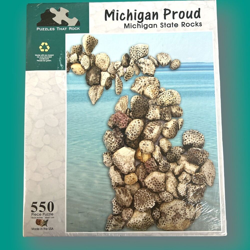 Puzzles That Rock Lake Michigan Proud State Rocks 550 Piece Puzzle New & Sealed